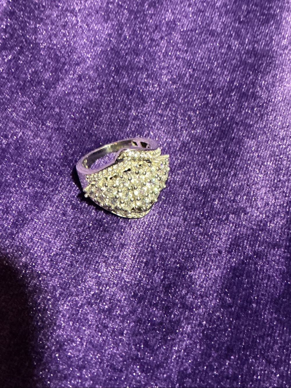Sparkling Cluster Sterling Silver Ring in Clear Crystal